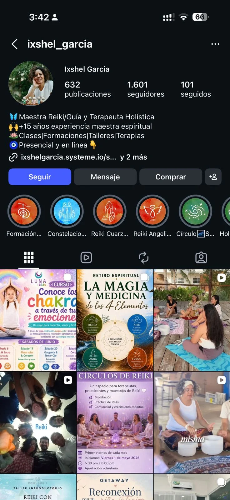 Perfil de Instagram @ixshel_garcia