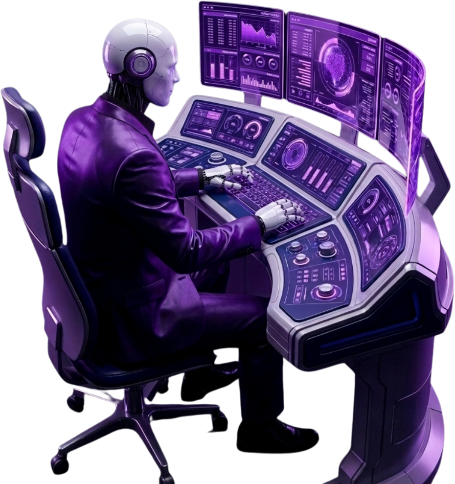 Robot IA Neuralab operando el centro de control de automatizaciones